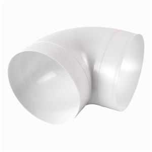 90 graders plast rørbøjning til emhætte aftræk. Passer til Ø 150 mm. rør. 